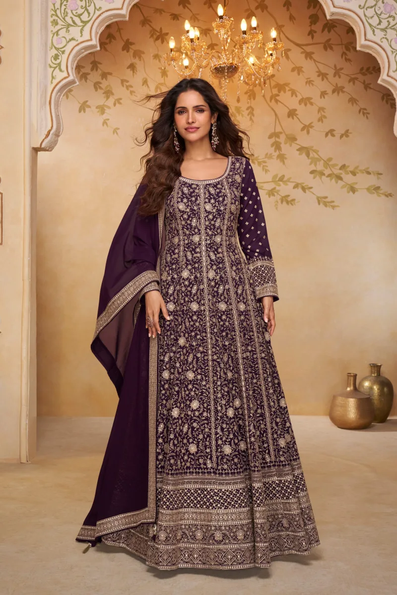 Libaas By Gulkayra Real Georgette Embroidery Gown With Dupatta